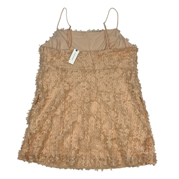 Anthropologie 3D Floral Embellished Mini Dress XL Peach NEW - Picture 13 of 14